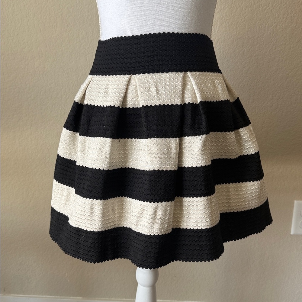 Black and Cream Striped Skirt